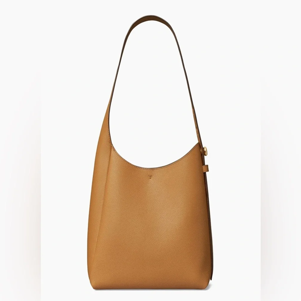 Tory Burch SMALL ROMY LEATHER HOBO BAG, TIRAMISU, Women Handbag NWT - Picture 4 of 16